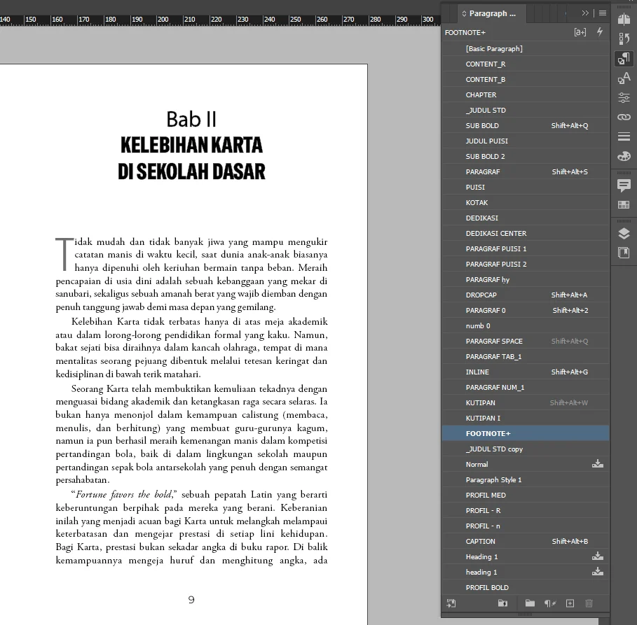 Cara Membuat Drop Cap yang Elegan di InDesign